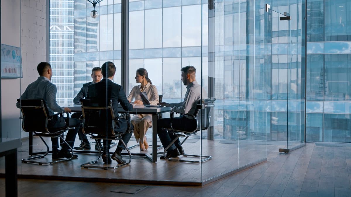 Business meeting with professional consecutive interpreting
